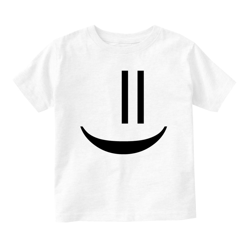 Smiley Emoticon Cute Baby Toddler Short Sleeve T-Shirt White
