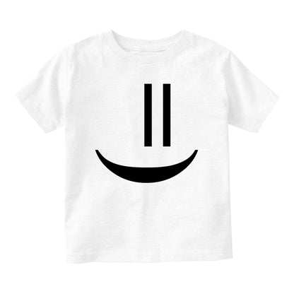 Smiley Emoticon Cute Baby Toddler Short Sleeve T-Shirt White