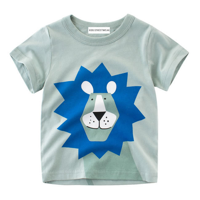 Blue Lion Animal Graphic RM Toddler Boys Short Sleeve T-Shirt