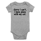 Sorry I Cant Cat Plans Infant Baby Boys Bodysuit Grey