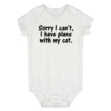 Sorry I Cant Cat Plans Infant Baby Boys Bodysuit White