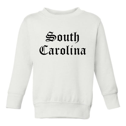 South Carolina State Old English Toddler Boys Crewneck Sweatshirt White