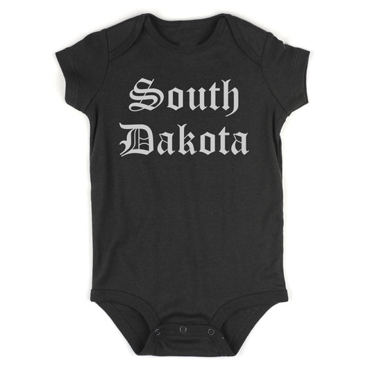 South Dakota State Old English Infant Baby Boys Bodysuit Black