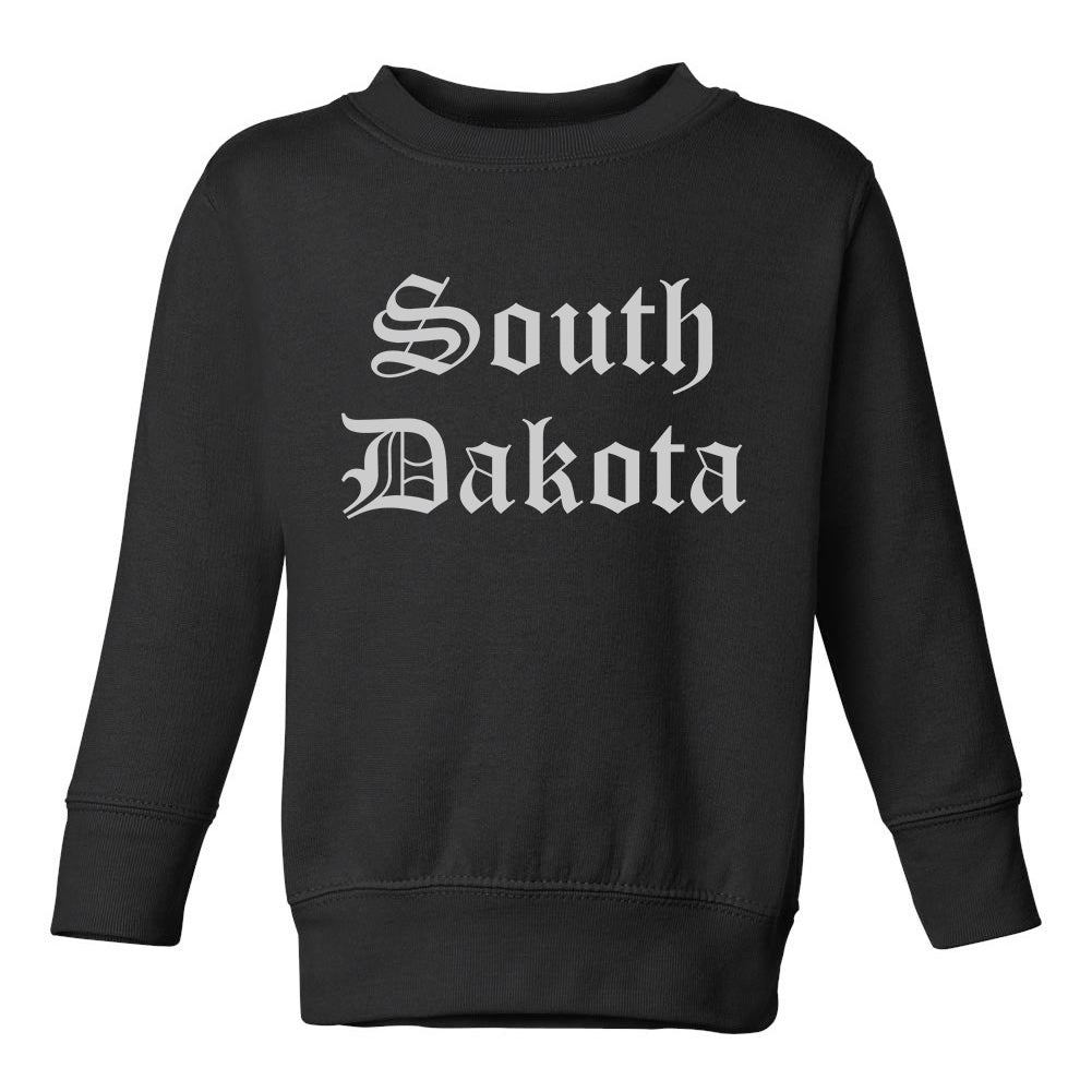 South Dakota State Old English Toddler Boys Crewneck Sweatshirt Black