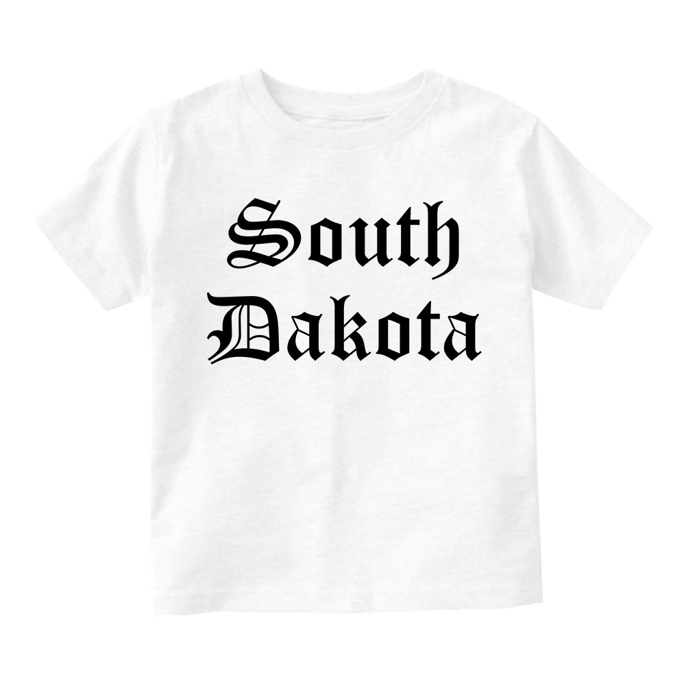 South Dakota State Old English Toddler Boys Short Sleeve T-Shirt White
