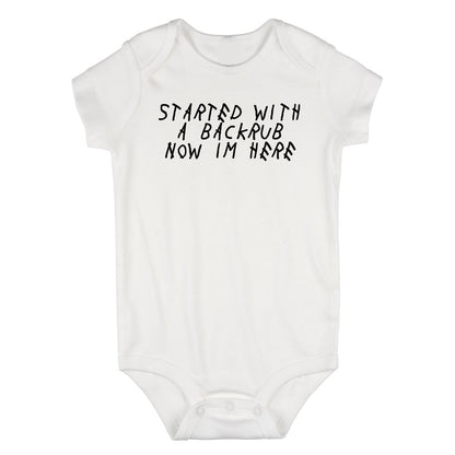 Started WIth A Backrub Woes Infant Baby Boys Bodysuit White