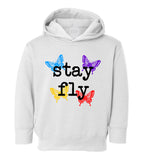 Stay Fly Butterfly Colorful Toddler Boys Pullover Hoodie White