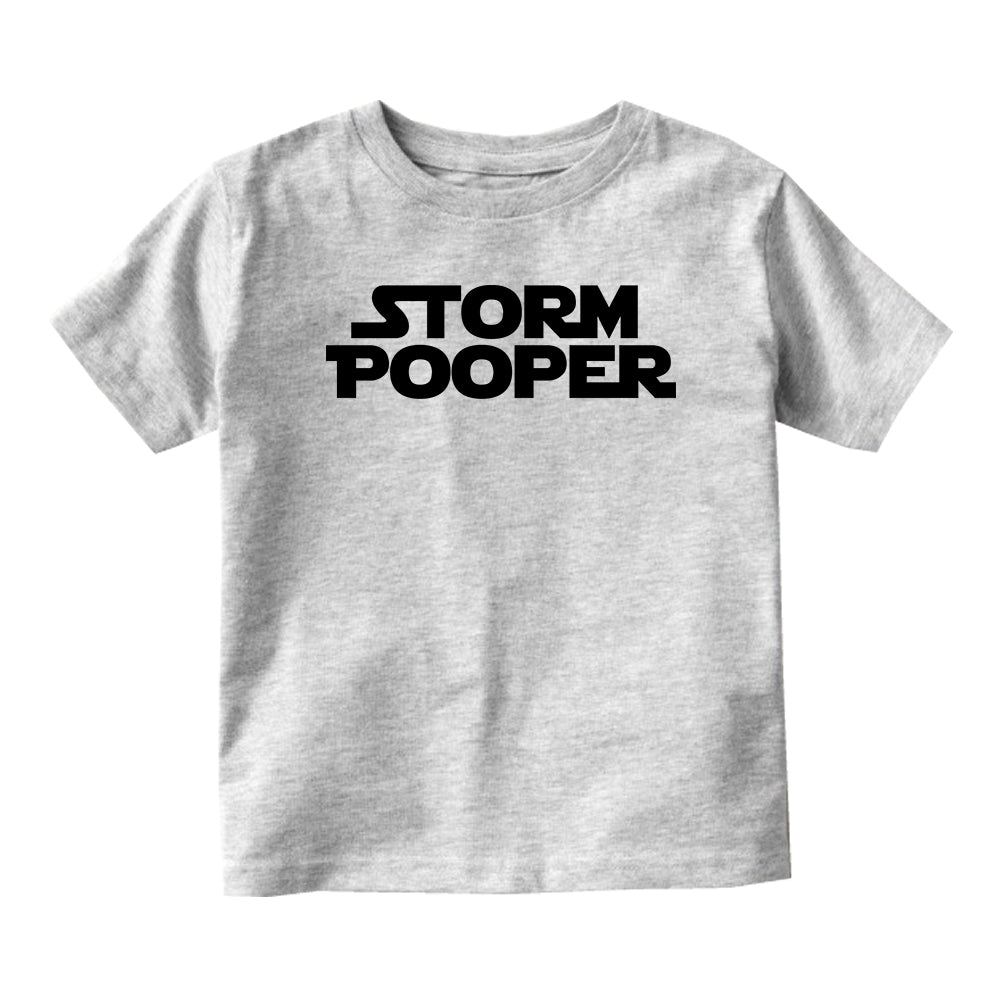 Storm Pooper Funny Baby Toddler Short Sleeve T-Shirt Grey