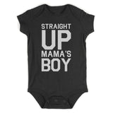 Straight Up Mamas Boy Infant Baby Boys Bodysuit Black
