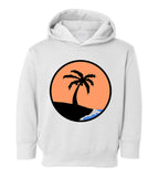 Sunset Palm Tree Toddler Boys Pullover Hoodie White