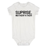 Suprise Mother Father Announcement Baby Bodysuit One Piece White