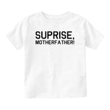 Suprise Mother Father Announcement Baby Toddler Short Sleeve T-Shirt White