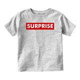 Suprise Red Box Announcement Baby Toddler Short Sleeve T-Shirt Grey