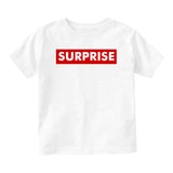 Suprise Red Box Announcement Baby Toddler Short Sleeve T-Shirt White