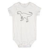 T Rex Dinosaur Outline Infant Baby Boys Bodysuit White