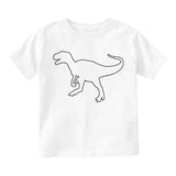 T Rex Dinosaur Outline Infant Baby Boys Short Sleeve T-Shirt White