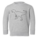 T Rex Dinosaur Outline Toddler Boys Crewneck Sweatshirt Grey
