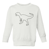 T Rex Dinosaur Outline Toddler Boys Crewneck Sweatshirt White