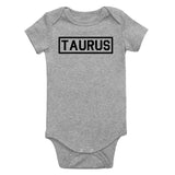 Taurus Horoscope Sign Infant Baby Boys Bodysuit Grey