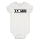 Taurus Horoscope Sign Infant Baby Boys Bodysuit White