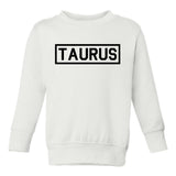 Taurus Horoscope Sign Toddler Boys Crewneck Sweatshirt White