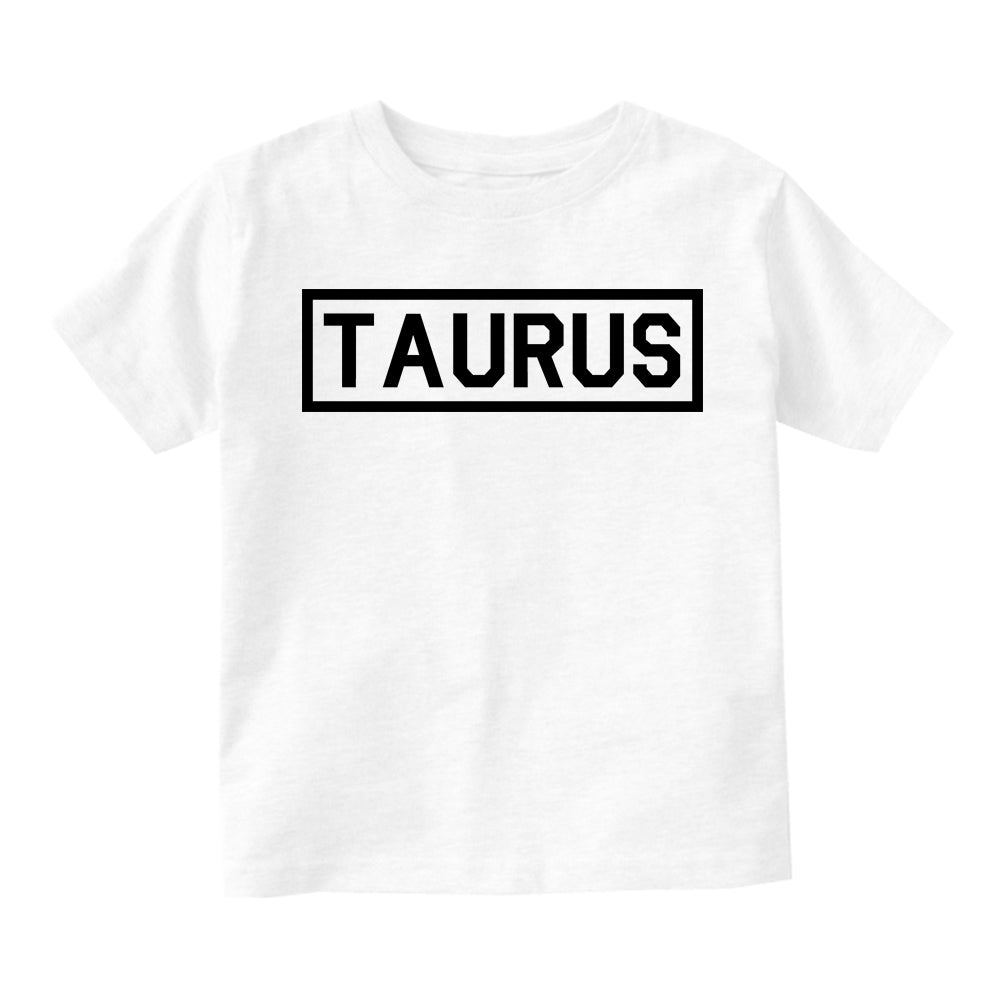 Taurus Horoscope Sign Toddler Boys Short Sleeve T-Shirt White