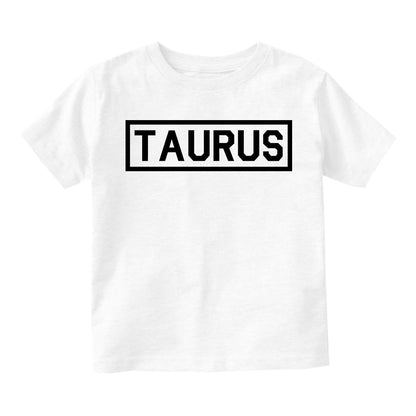 Taurus Horoscope Sign Toddler Boys Short Sleeve T-Shirt White
