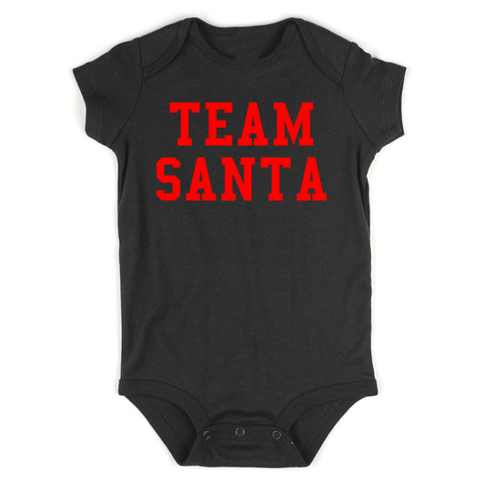 Team Santa Christmas Infant Baby Boys Bodysuit Black