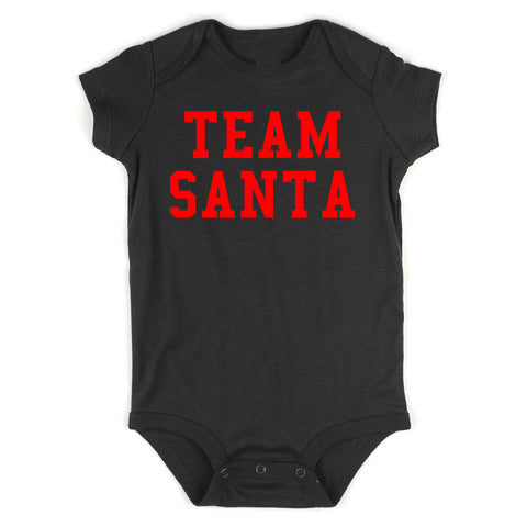 Team Santa Christmas Infant Baby Boys Bodysuit Black