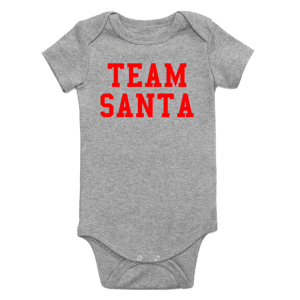 Team Santa Christmas Infant Baby Boys Bodysuit Grey