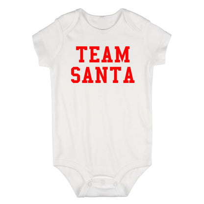 Team Santa Christmas Infant Baby Boys Bodysuit White