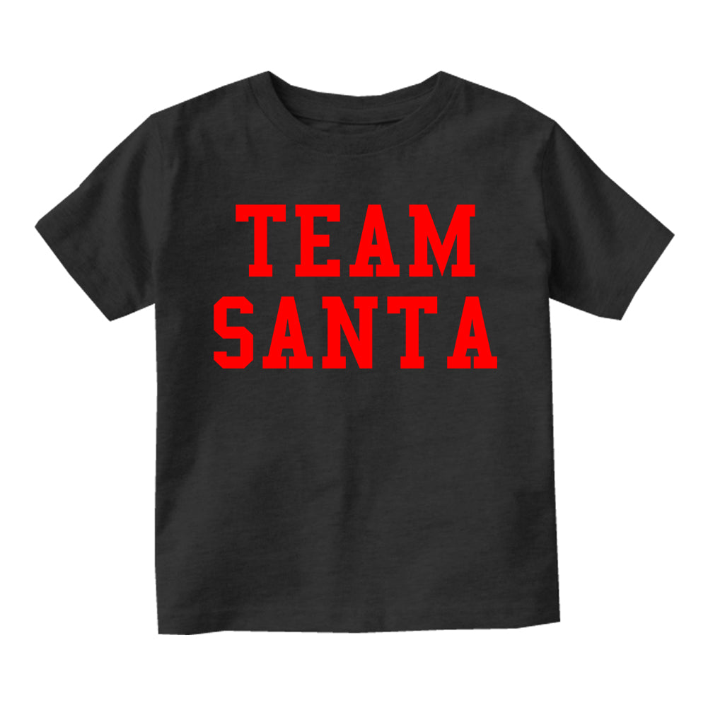 Team Santa Christmas Infant Baby Boys Short Sleeve T-Shirt Black