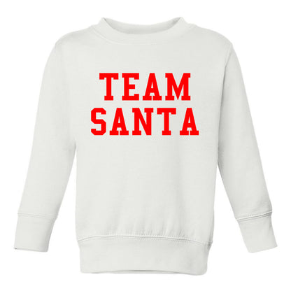 Team Santa Christmas Toddler Boys Crewneck Sweatshirt White