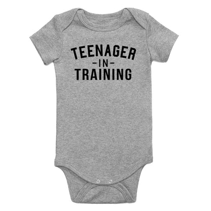 Teenager In Training Infant Baby Boys Bodysuit Grey