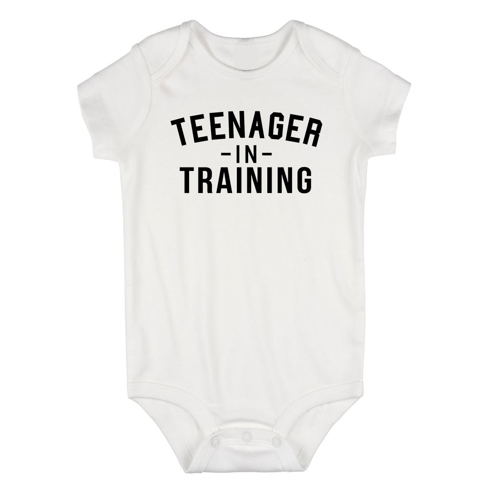 Teenager In Training Infant Baby Boys Bodysuit White