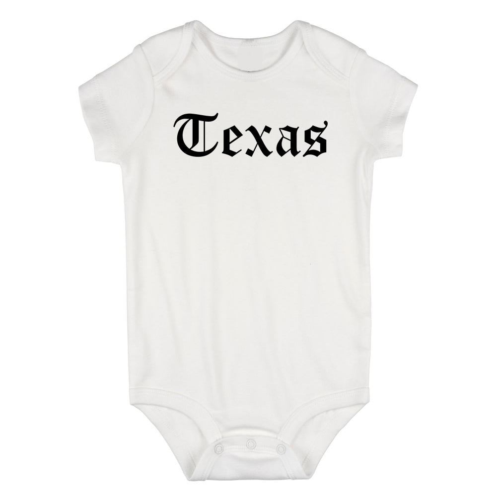 Texas State Old English Infant Baby Boys Bodysuit White