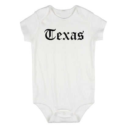 Texas State Old English Infant Baby Boys Bodysuit White