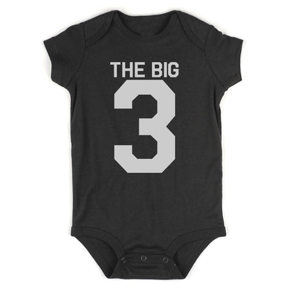 The Big 3 3rd Birthday Party Baby Bodysuit One Piece Black