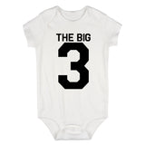 The Big 3 3rd Birthday Party Baby Bodysuit One Piece White