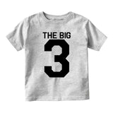The Big 3 3rd Birthday Party Baby Infant Short Sleeve T-Shirt Grey