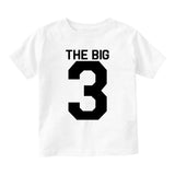 The Big 3 3rd Birthday Party Baby Toddler Short Sleeve T-Shirt White