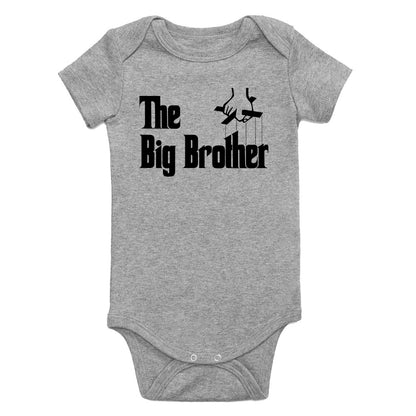 The Big Brother Funny New Baby Infant Baby Boys Bodysuit Grey