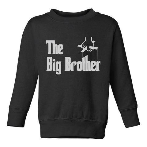 The Big Brother Funny New Baby Toddler Boys Crewneck Sweatshirt Black