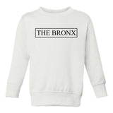 The Bronx New York Box Logo Toddler Boys Crewneck Sweatshirt White