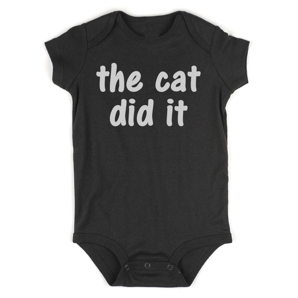 The Cat Did It Infant Baby Boys Bodysuit Black