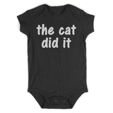 The Cat Did It Infant Baby Boys Bodysuit Black