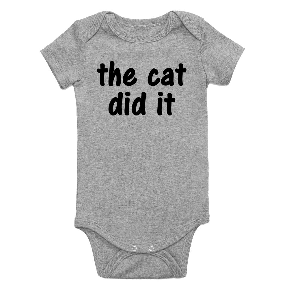 The Cat Did It Infant Baby Boys Bodysuit Grey