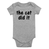 The Cat Did It Infant Baby Boys Bodysuit Grey