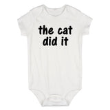 The Cat Did It Infant Baby Boys Bodysuit White