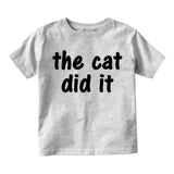 The Cat Did It Infant Baby Boys Short Sleeve T-Shirt Grey